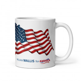 9a)America Flag - White glossy mug